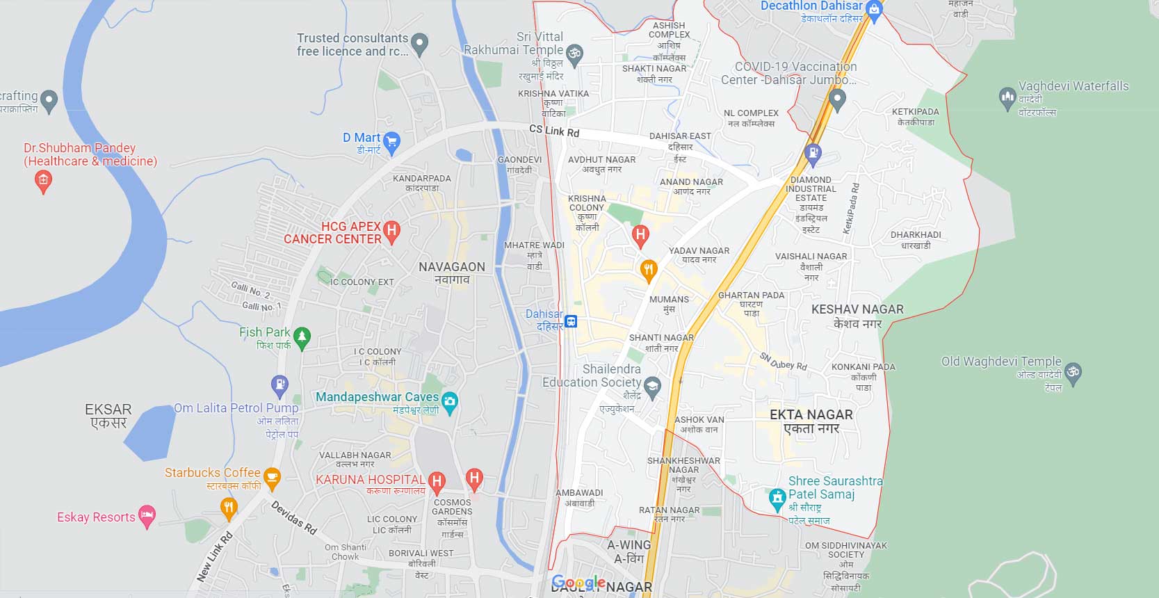 Mahindra Dahisar East Location Map